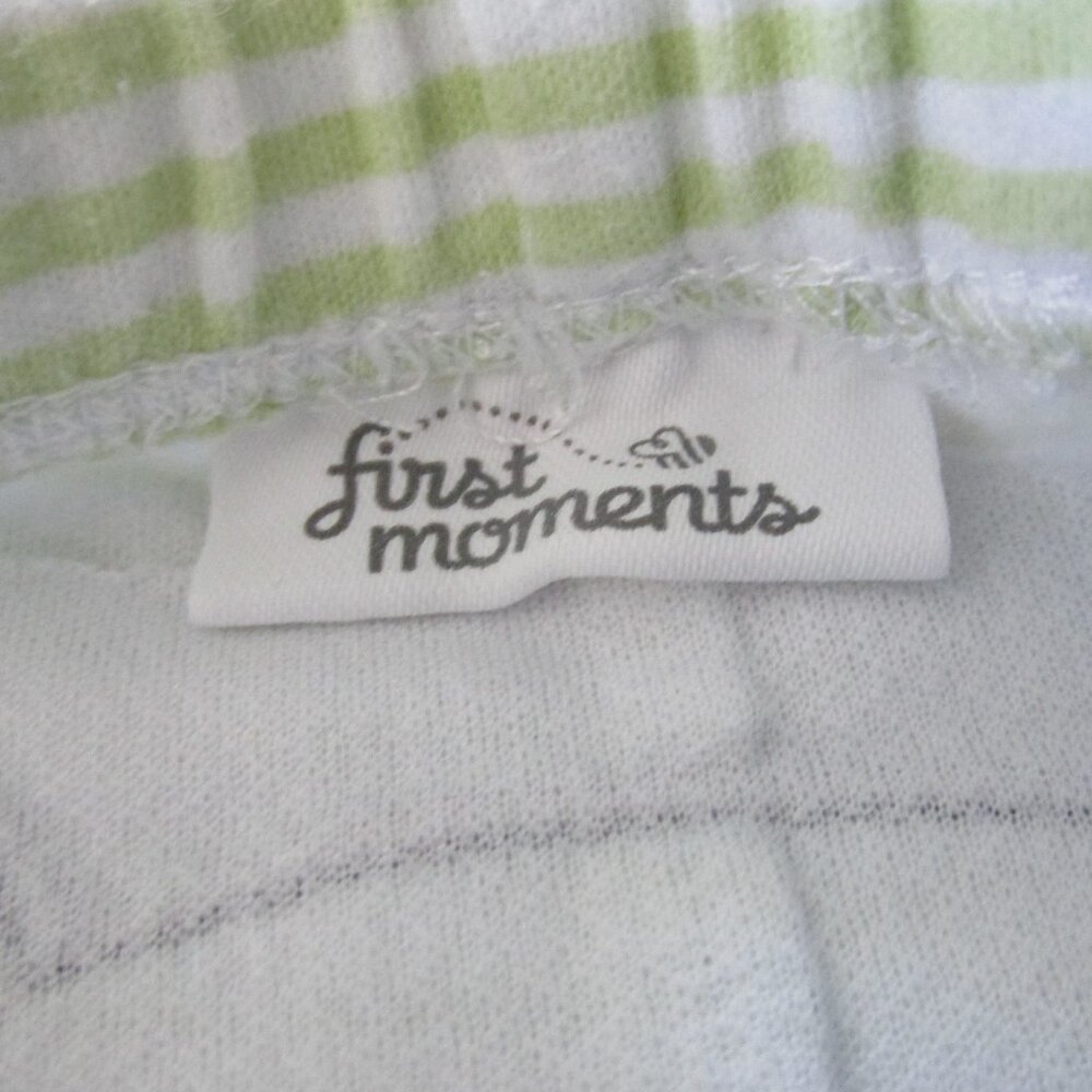 First Moments Pull On Sweatpants‎ Infant Boys 6M Green Striped Elastic Joggers - Picture 3 of 5